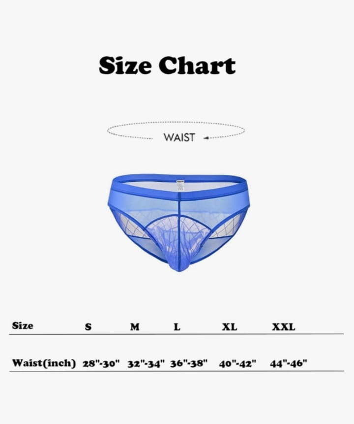 Men’s Underwear Mesh Pouch Briefs See Through Low Rise Ultra Thin Breathable